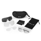 ES16 Enzo cycling glasses. White with photochromic lens + 2 extra lenses