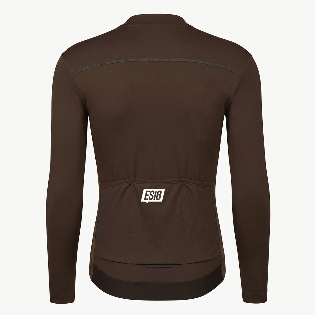 ES16 Thermal Fleece Cycling Jersey. Shaved Chocolate
