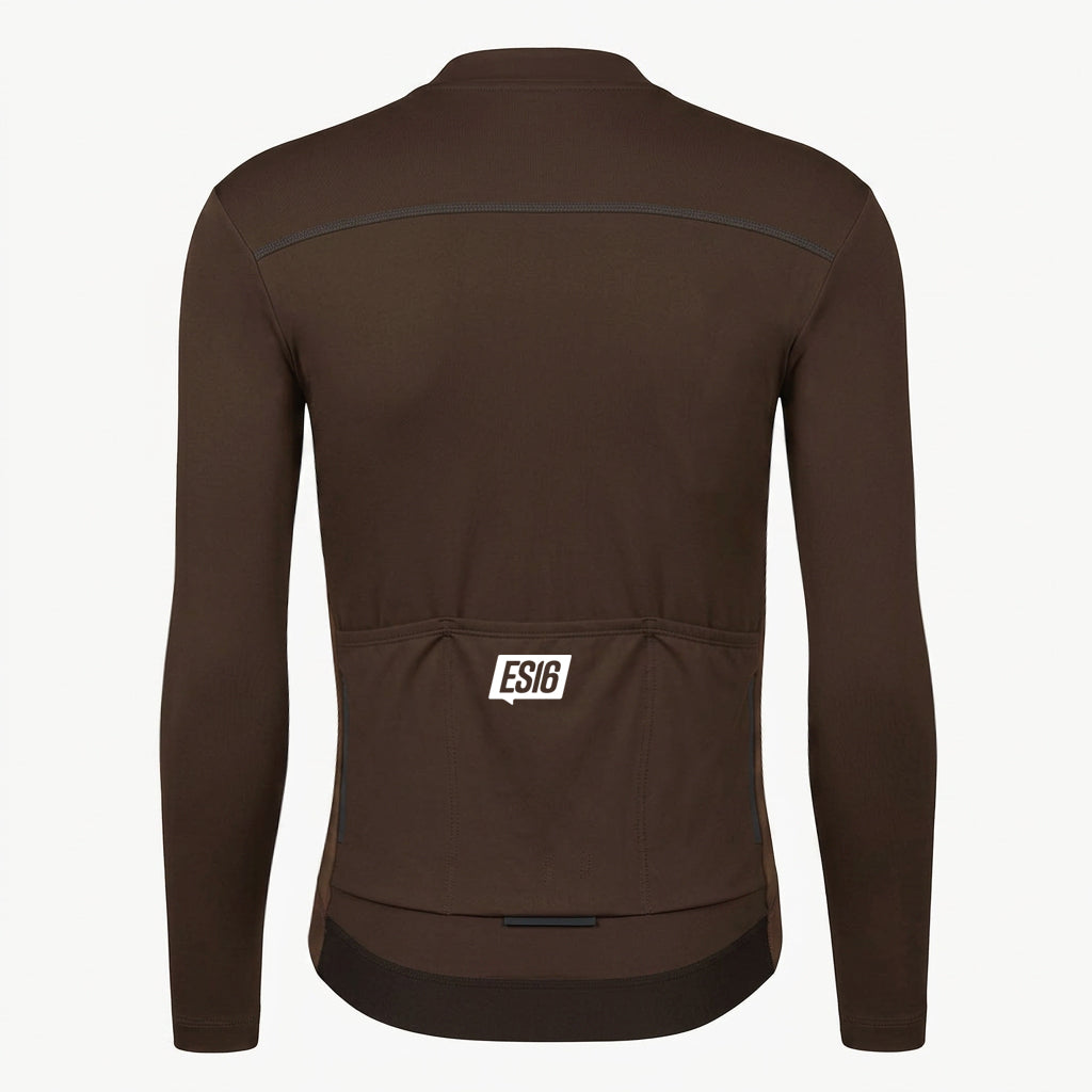 ES16 Thermal Fleece Cycling Jersey. Shaved Chocolate