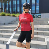 ES16 Cyklistický dres Elite Stripes - "Bite The Dust" Mix červená. Ženy